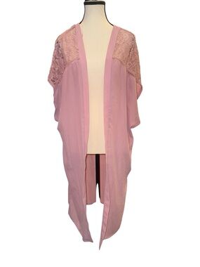 Women’s Plus Size Mauve Lightweight Duster-kimono 1X